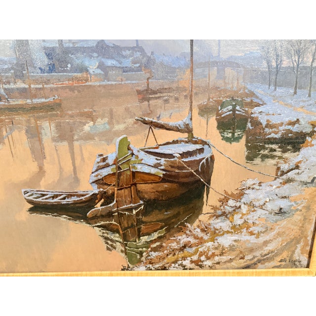 Monumental Paul Leduc Seine River Winter Paris Landscape C. 1911 For Sale In Providence - Image 6 of 18