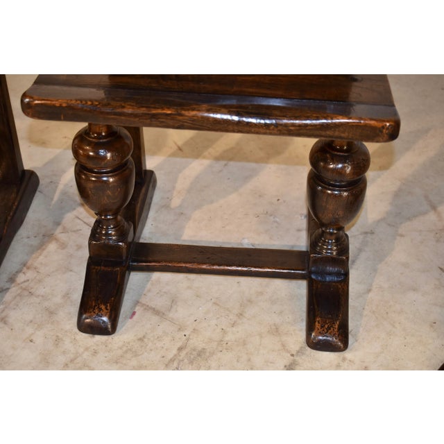 19th Century Set of 4 English Oak Parquetry Chairs For Sale - Image 12 of 12