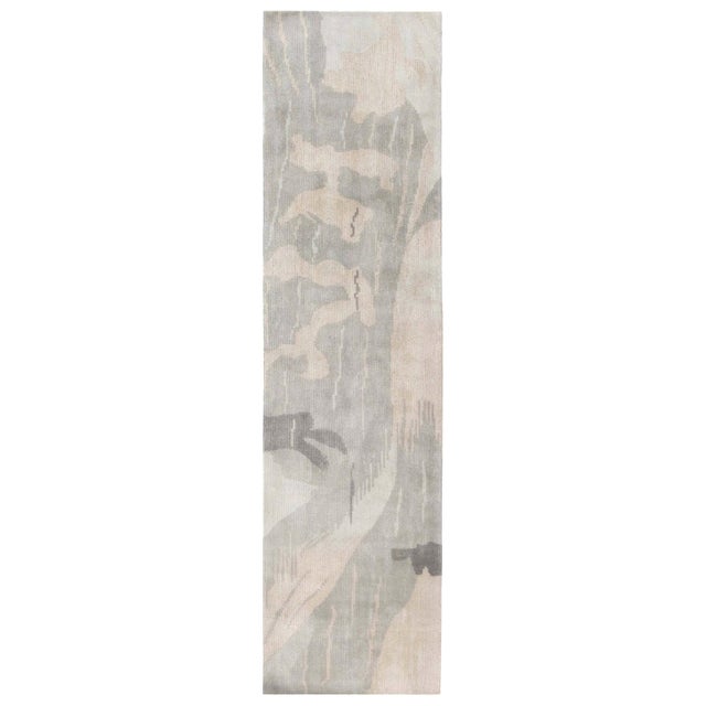 Modern Hand-Knotted Silk and Wool Runner by Doris Leslie Blau For Sale