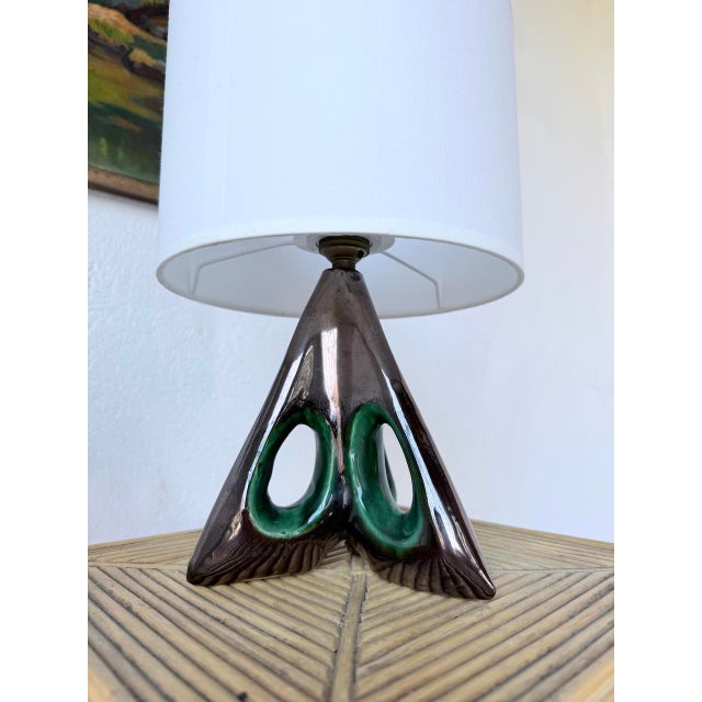 French Free-Form Triangular Ceramic Lamps, 1950s, Set of 2 For Sale - Image 17 of 18