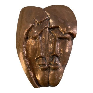 Mid 20th Century Copper Repousse Faces For Sale