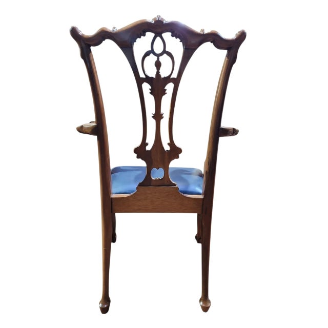 Brown 1970s Georgian Furniture Company Mahogany Chippendale Dining Chairs - Set of 6 For Sale - Image 8 of 15