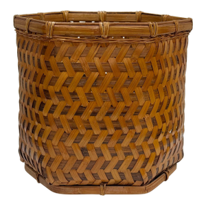 Vintage Hand Woven Split Reed Basket