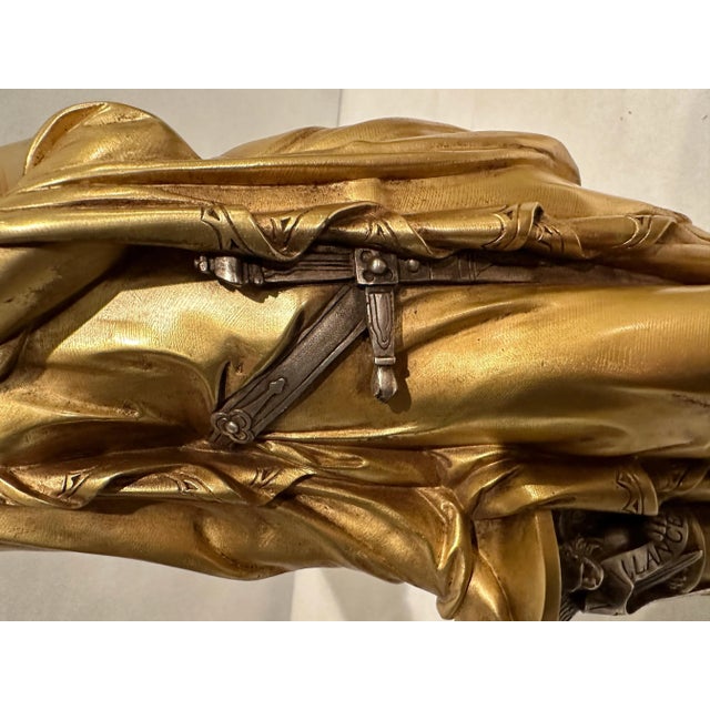 Gold Mid 19th Century Pair of 19th Century Gilt and Silvered Bronze Sculptures of Women For Sale - Image 8 of 12