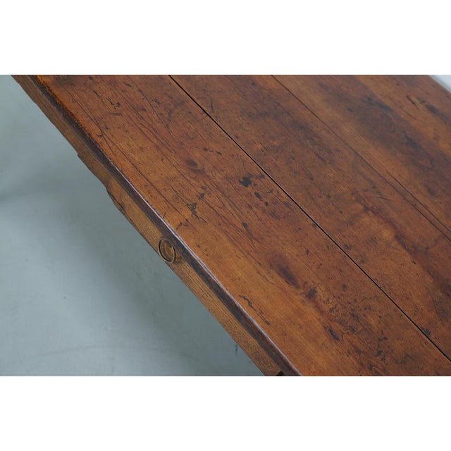Antique French Rustic Farmhouse Dining Table in Oak and Fruitwood, 1800s For Sale - Image 5 of 18