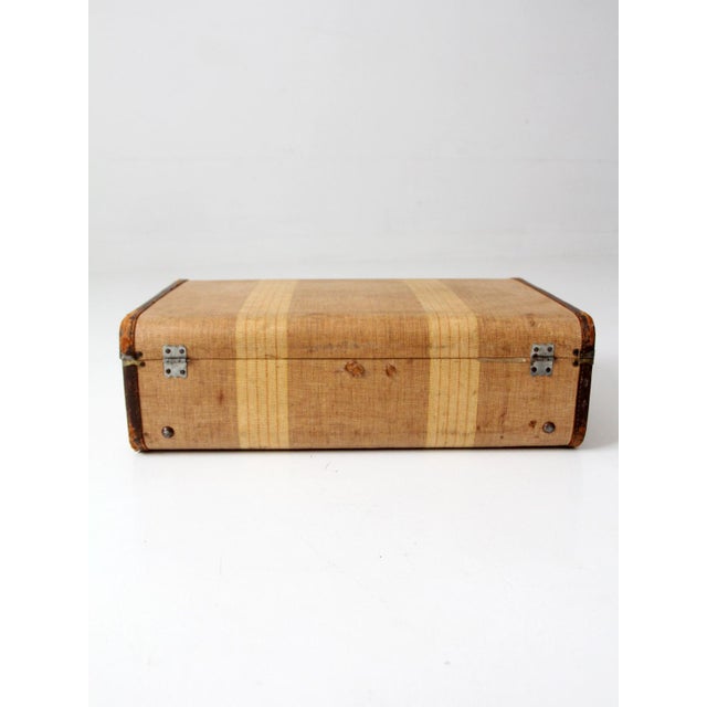 1930s Vintage 1930s Canvas Suitcase For Sale - Image 5 of 11