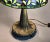 Bronze Mid-Century Art Nouveau Stained Glass Floral Tiffany Style Accent Lamp Bronze Base For Sale - Image 8 of 8