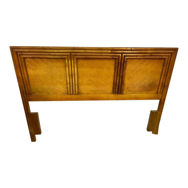 Vintage Faux Bamboo Headboard by Lea For Sale