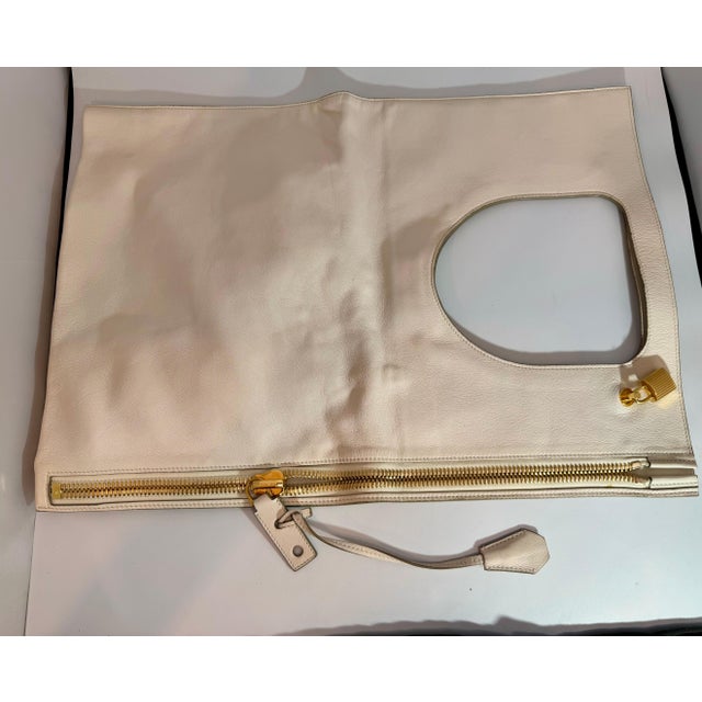 TOM FORD Alix flat tote bag Very beautiful, iconic, unique design, large Tom Ford Alix bag, in immaculate white leather,...