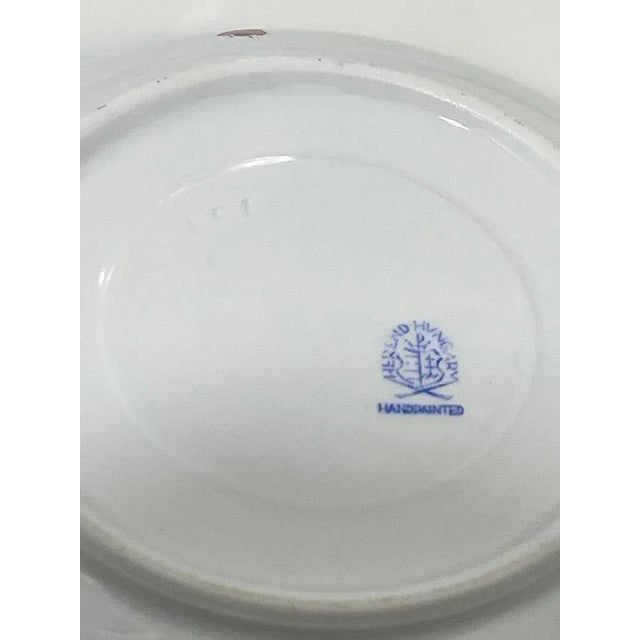 Porcelain Rothschild Plates and Cup and Saucer from Herend Hungary, 1960s, Set of 10 For Sale - Image 4 of 6