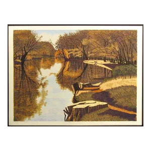 Gordon Mortensen "October on the Sioux" Hand Signed Woodcut Reduction Art Print