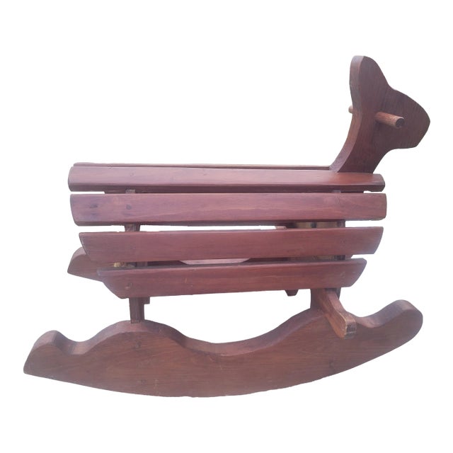 Vintage Wooden Rocking Horse For Sale