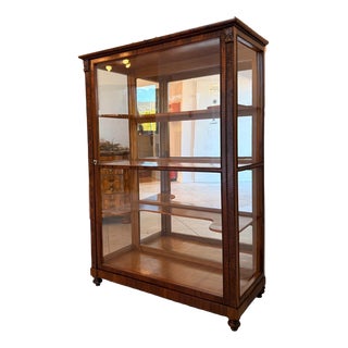 Biedermeier Walnut Display Cabinet For Sale