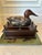 Wood Vintage 1977 Wood Duck Decoy Atop Wood Box With Metal Galley and Drawer For Sale - Image 7 of 18