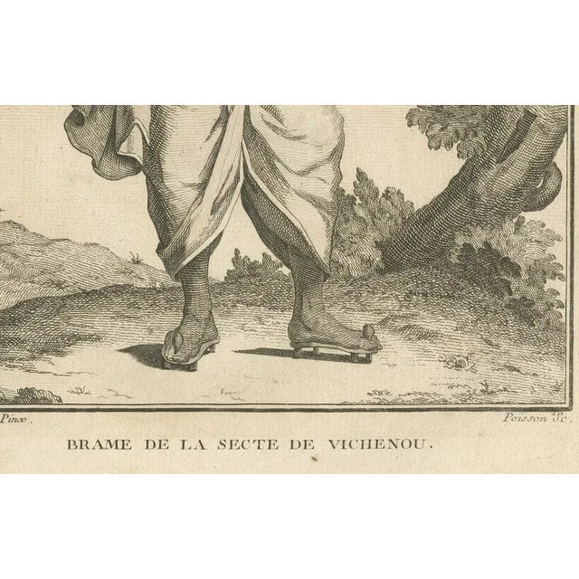 This finely engraved plate titled *Brame de la Secte de Vichenou* (Brahmin of the Sect of Vishnu) is plate number 12 from...