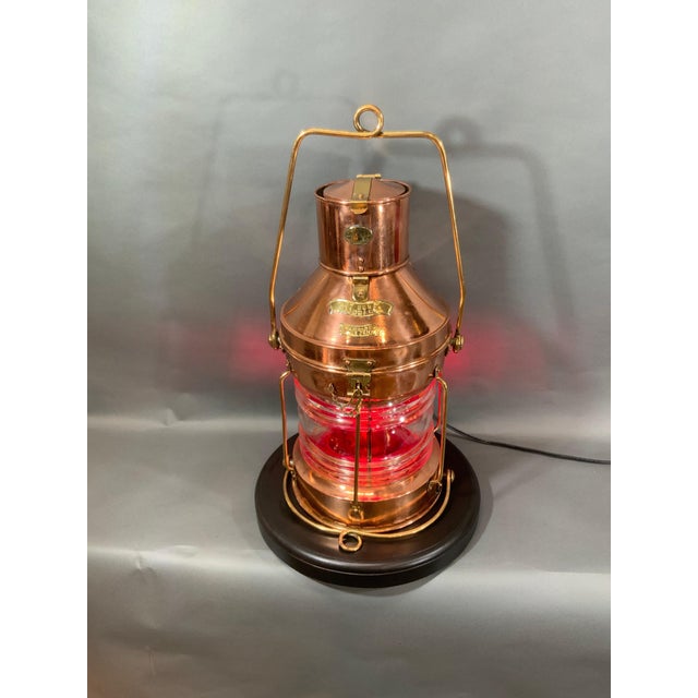Solid Copper Ship’s Anchor Lantern by Meteorite of England For Sale - Image 10 of 12
