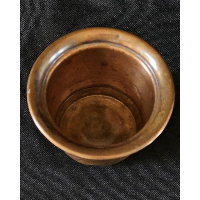 French Country Vintage French Country Solid Copper Tumbler / Petite Planter For Sale - Image 3 of 4