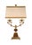 Two antique brass arms holding candles, supported by genuine marble 30h x 8w x 5.5d Shade Dimensions: top(8 x 16) bottom(9...