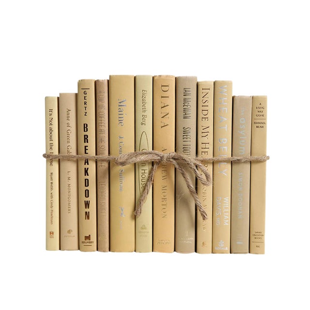 Decorative Books - Sandalwood Book Bundle - 1 Foot of Tan Books For Sale