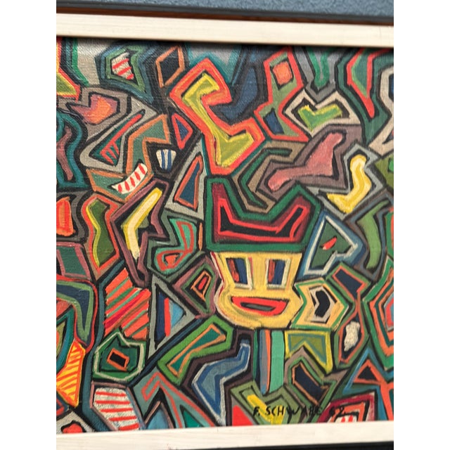 P. Schwabe, The Masks, 1962, Oil Painting on Canvas, Framed For Sale - Image 9 of 12
