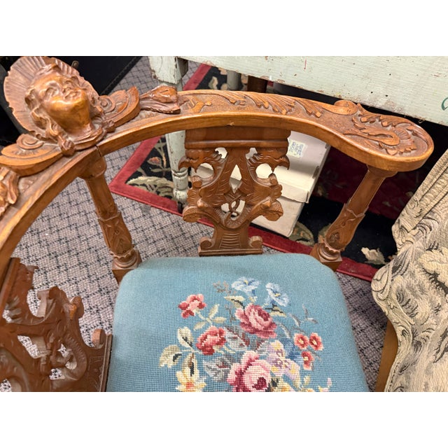 Antique Italian Renaissance Revival Bench Tete-a-Tete Carved For Sale - Image 11 of 11