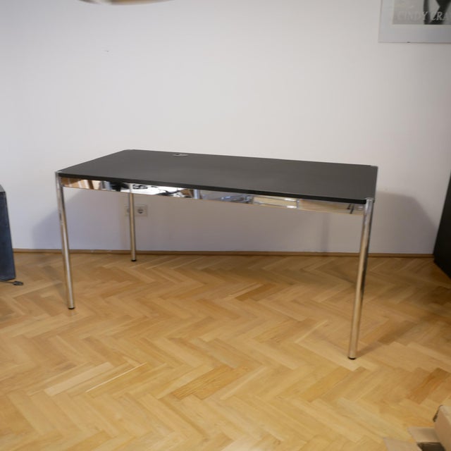 Mid-Century Modern Black Desk by Fritz Haller and Paul Schärer for USM Haller For Sale - Image 3 of 4