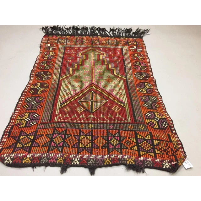 Vintage Turkish Kilim Rug For Sale - Image 8 of 10