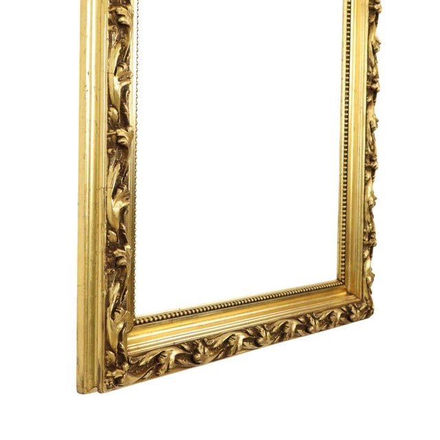 Antique Baroque Style Gold Leaf Gilded Pine Frame For Sale - Image 11 of 18