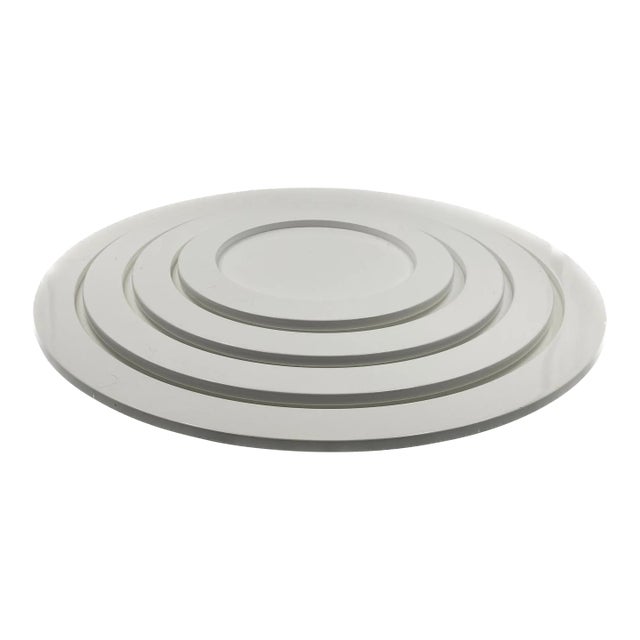 Great White Centerpiece Stacked White Plastic Trays, Italy 1970s For Sale