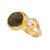 Gold Mystic Duo Labradorite & Pearl Gold Adjustable Ring, Size 4 For Sale - Image 8 of 9
