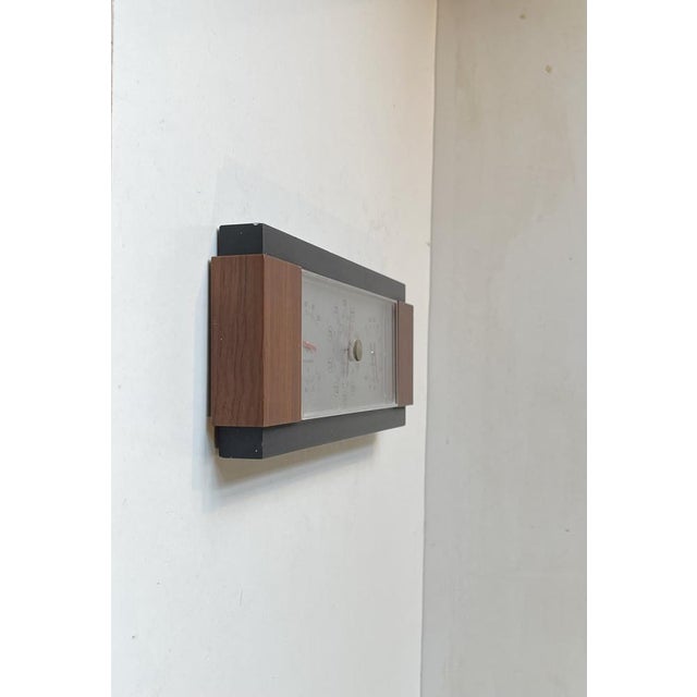 Mid-Century Modern Vintage Teak Weather Station by Barigo, Germany, 1960s For Sale - Image 3 of 8