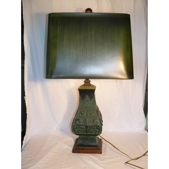Vintage Paul Hanson Asian-Motif Lamp With Custom Shade For Sale - Image 13 of 13