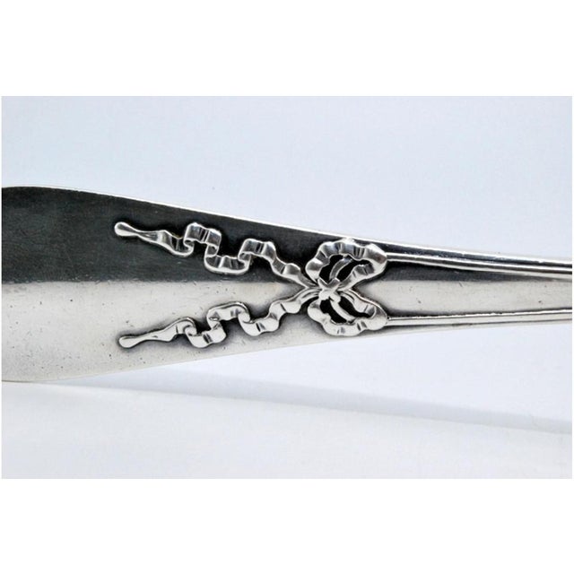 Metal Silver Soup Ladle with Raised Loops For Sale - Image 7 of 8