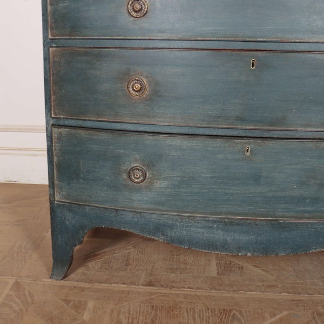 English Painted Bow Front Chest of Drawers For Sale - Image 3 of 11