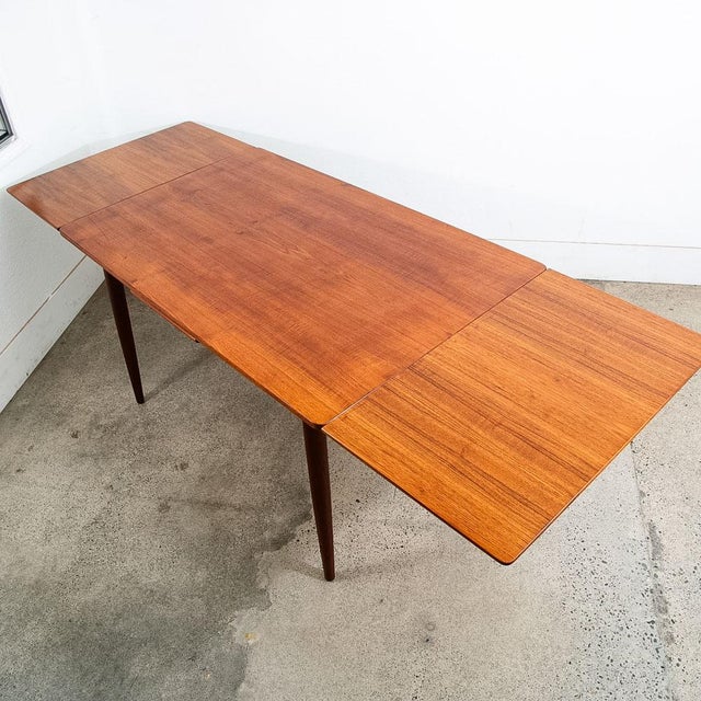 Brown 1960s Mid Century Danish Modern Dining Table Denmark Teak Wood Extension Draw Leaf Nm For Sale - Image 8 of 12