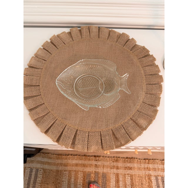 Vintage Coastal Pressed Glass Fish Plates, Set of 7 For Sale In Charleston - Image 6 of 6