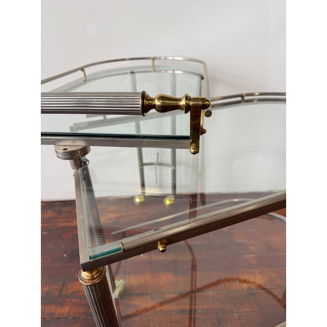 Metal French Extending Bar Cart, Maison Jansen Manner, Mid-20th Century For Sale - Image 7 of 10
