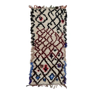 Moroccan Handwoven Azilal Rug - 6.2 X 2.5 Ft For Sale