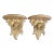 Syroco Wood Floral Gilt Wall Sconce Shelves - a Pair For Sale