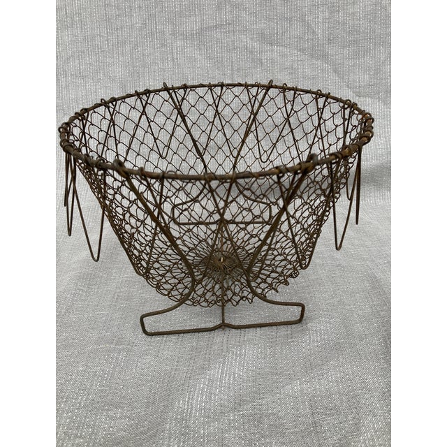 French Wire Collapsible Egg Basket For Sale - Image 9 of 18