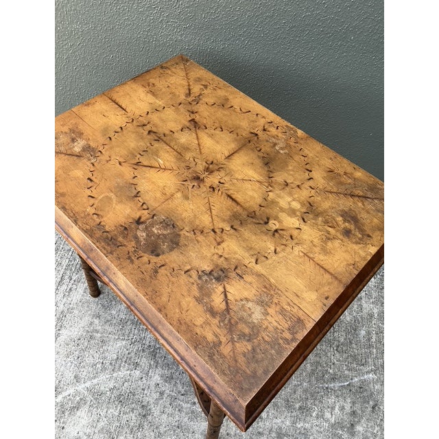 Vintage Tortoise Bamboo Side Table For Sale - Image 9 of 12