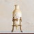 Neoclassical Vintage French Alabaster Vase + Gilt Metal Stand For Sale - Image 3 of 9