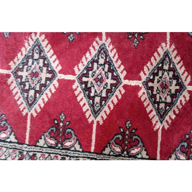 1960s 1960s Handmade Uzbek Bukhara Rug 4.1' X 5.9' For Sale - Image 5 of 9