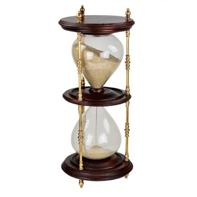 Large Hourglass in Metal and Wood For Sale - Image 3 of 6