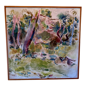 Maryanne Harman “Toward Kendalls” 1987 Large Abstract Oil Painting Framed