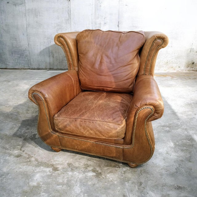 The Ultimate Statement of Luxury: The Cibola Furniture International Oversized Club Chair & Ottoman Set For Sale - Image 4 of 12