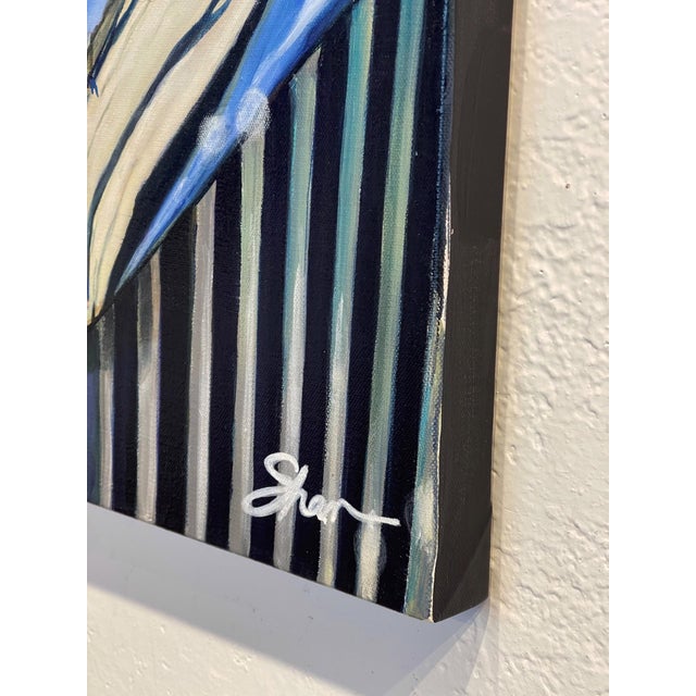 Early 21st Century Bentley Flying B by Shan Fannin | Acrylic on cotton canvas Close-up of a Bentley hood ornament For Sale - Image 5 of 5