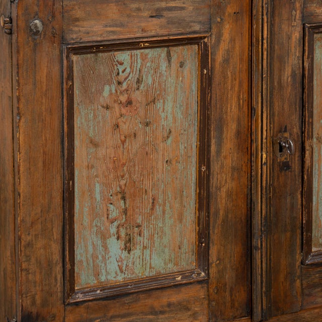 Brown Late 18th-Century Swedish Original Painted Pine Sideboard Cabinet For Sale - Image 8 of 12