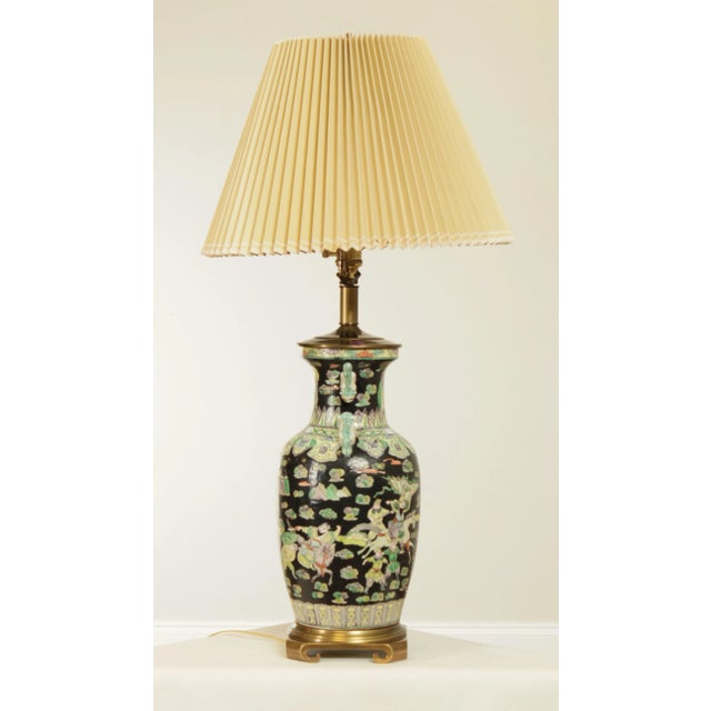 Remington Asian Pottery Brass Base Table Lamp For Sale In Philadelphia - Image 6 of 13