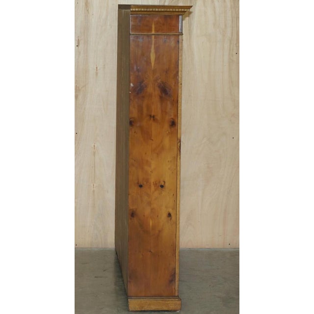 Sheraton Revival Satinwood, Burr Walnut & Yew Wood Library Bookcases, Set of 2 For Sale - Image 15 of 18